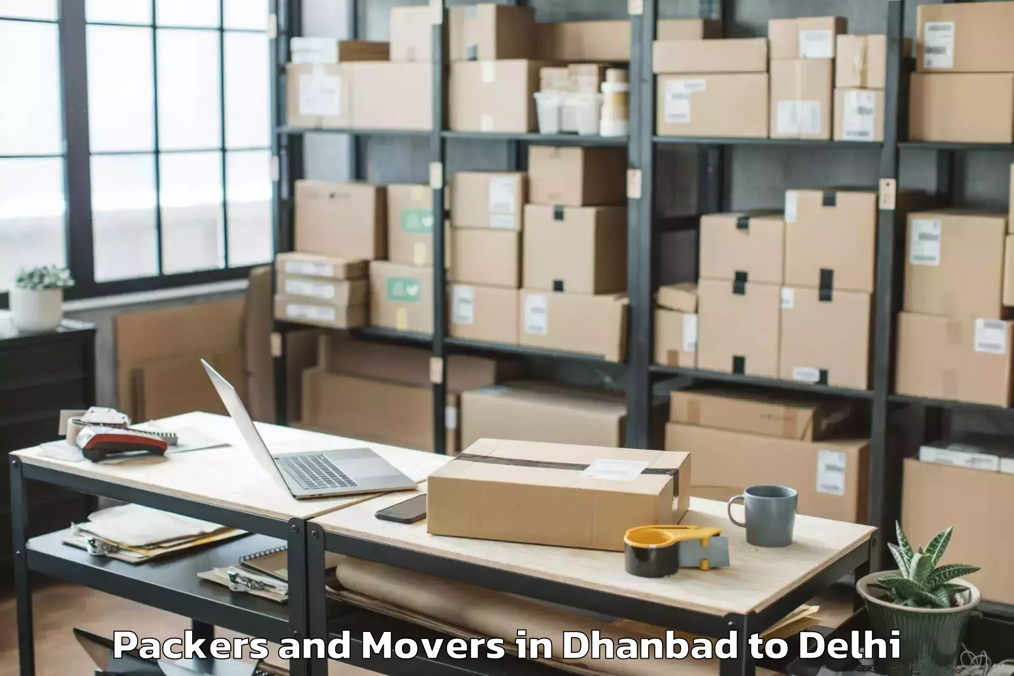 Book Dhanbad to V3s East Centre Mall Packers And Movers Online